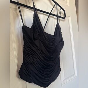 Express Black Draped Camisole Top